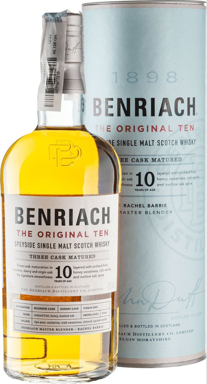 Віскі Benriach 10 y.o. 43% 0.7 л tube